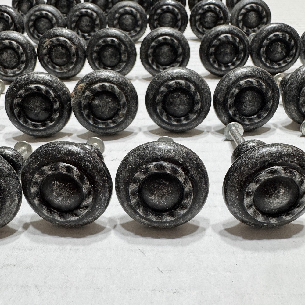38 Pack BP1585 Weathered Grey Black 1 1/4" Rope Knobs Pulls Amerock Inspirations